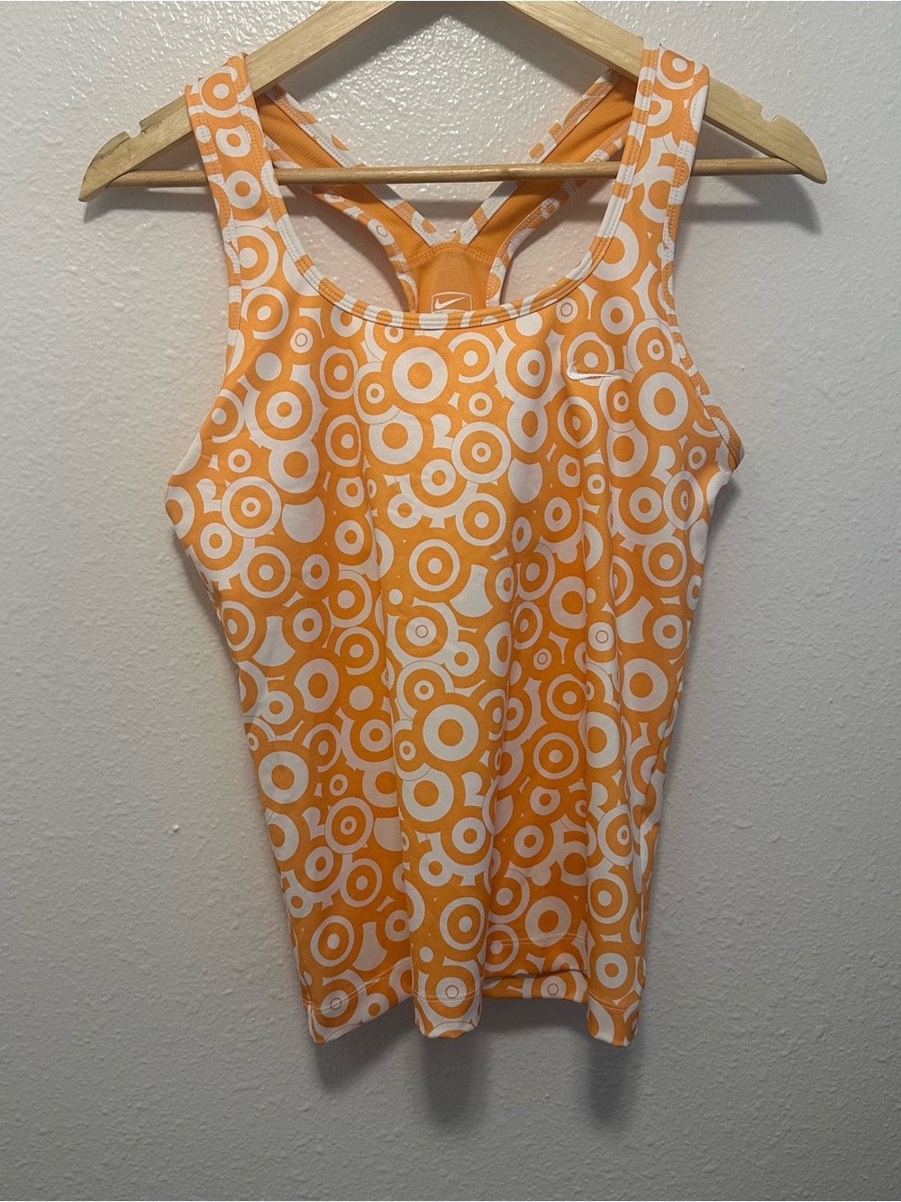 Nike Women’s Orange and White Geometric Racerback Tank